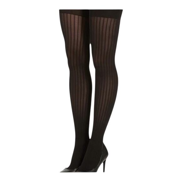 Spanx Star Power Center-Stage Ribbed Row Shaping Tights Black Size C Ribbed Row - Picture 16 of 16